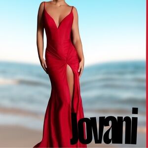 Jovani Vibrant Elegant Red Backless NWT Dress Style JVN38817A Size 4